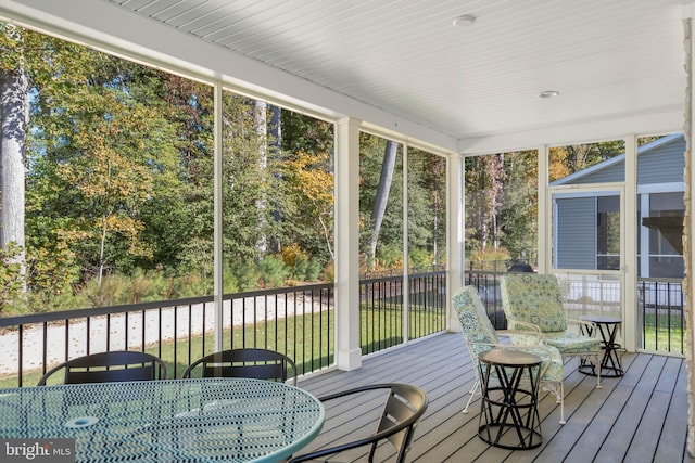 view of sunroom