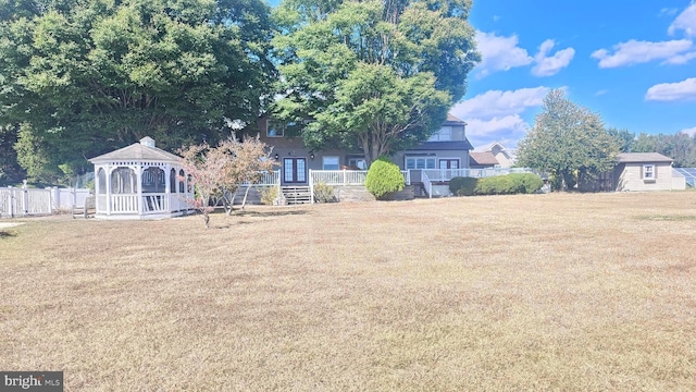 view of yard featuring a gazebo