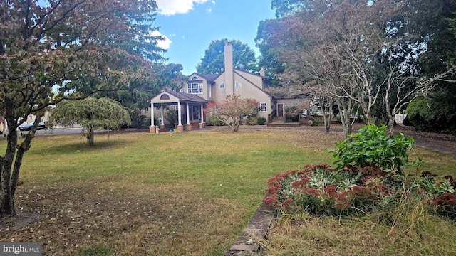 view of yard with a gazebo