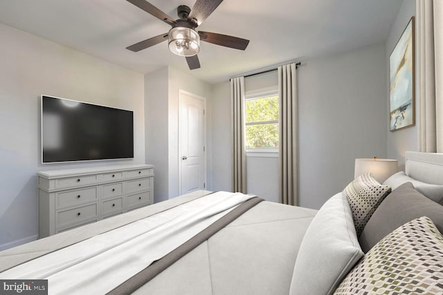 bedroom with ceiling fan