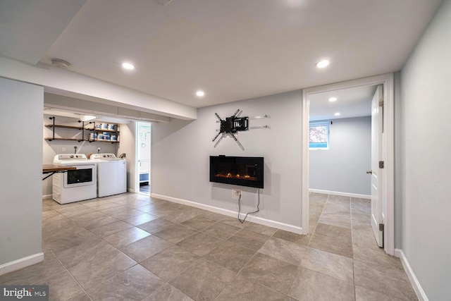 interior space with separate washer and dryer