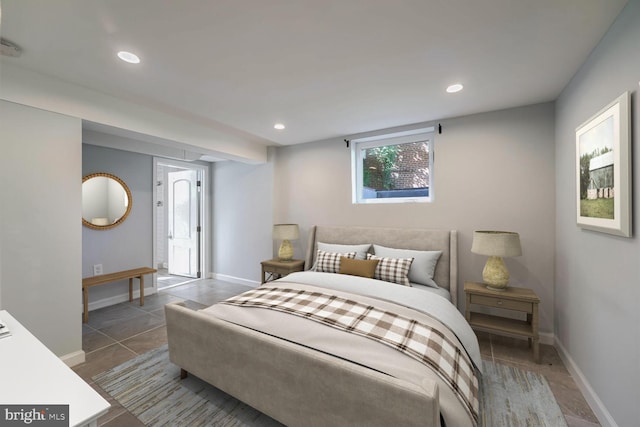 view of tiled bedroom