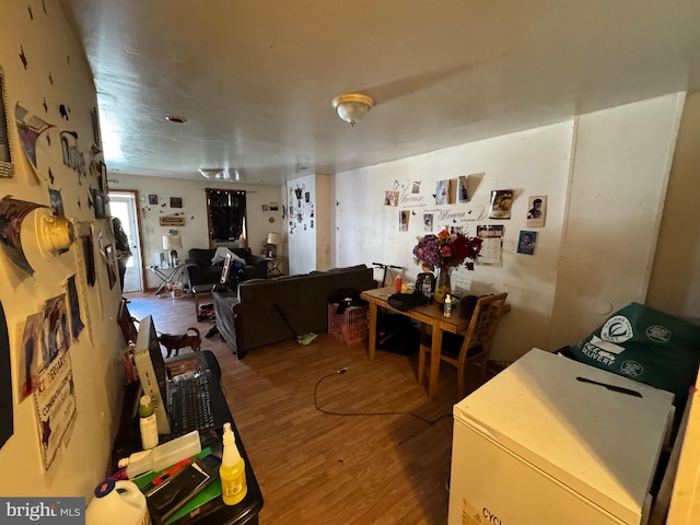 interior space featuring wood-type flooring