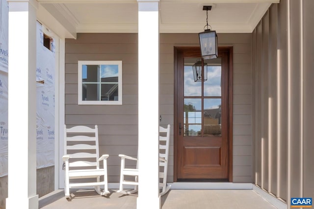 property entrance with a porch