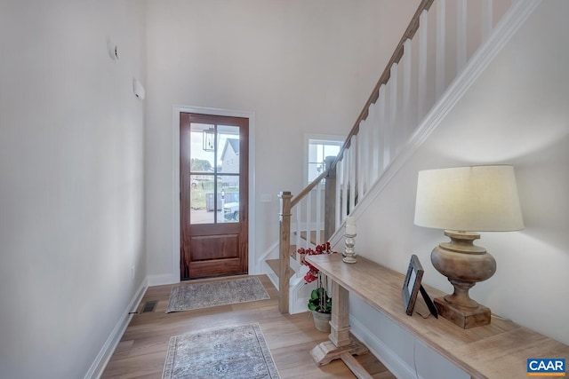 foyer featuring light hardwood / wood-style floors