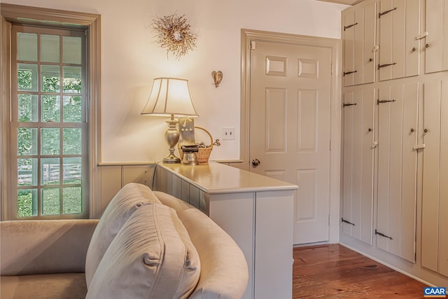 interior space with hardwood / wood-style flooring