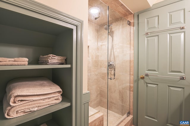 bathroom featuring walk in shower