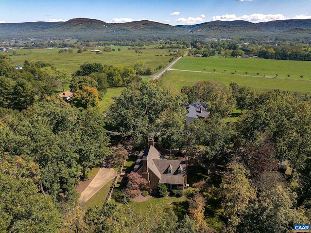 bird's eye view with a mountain view