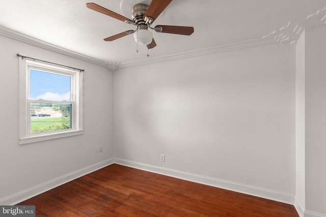 spare room with hardwood / wood-style floors, a textured ceiling, and ceiling fan