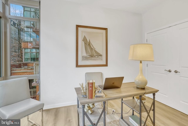 office featuring light hardwood / wood-style flooring