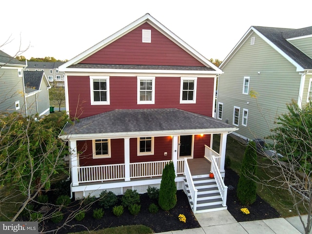 view of front of property with a porch