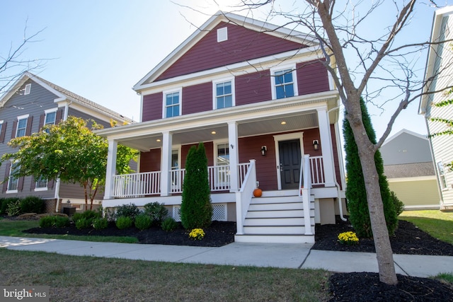 view of front of property with covered porch