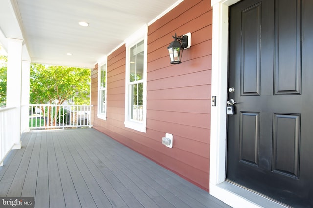 deck featuring covered porch