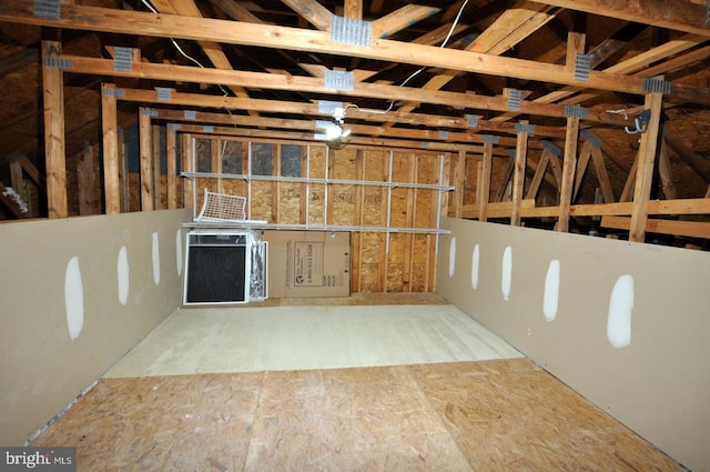 view of unfinished attic