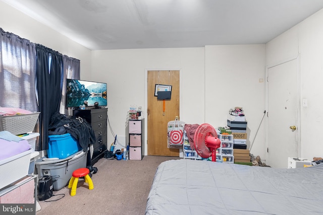 bedroom featuring carpet