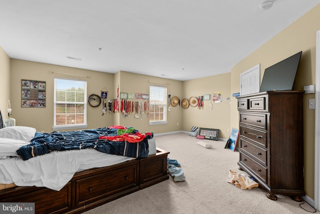 view of carpeted bedroom