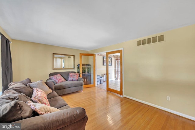 living room featuring light hardwood / wood-style flooring