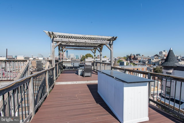 deck with a pergola