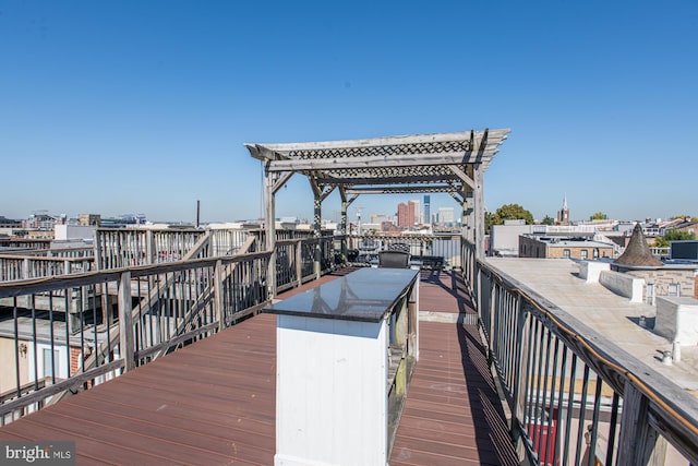 dock area with a pergola