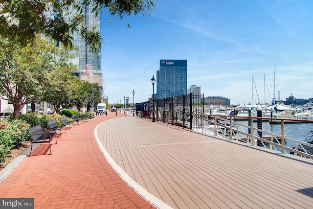 view of home's community featuring a water view