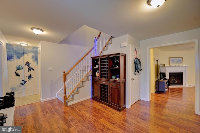 interior space with hardwood / wood-style flooring