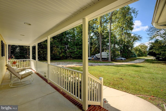 view of patio featuring covered porch