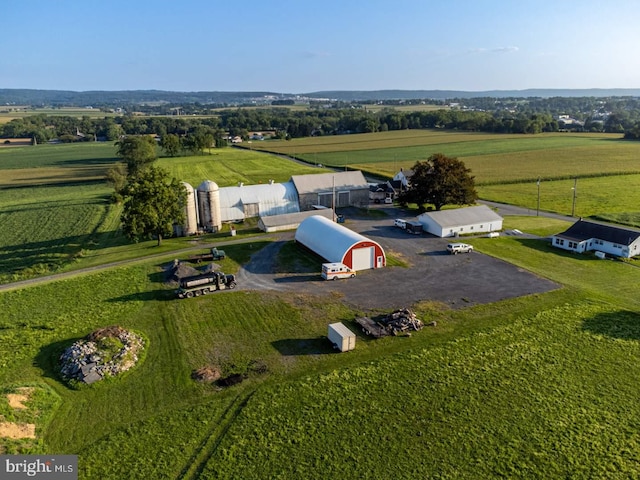 aerial view with a rural view