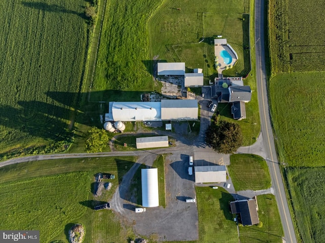 bird's eye view featuring a rural view