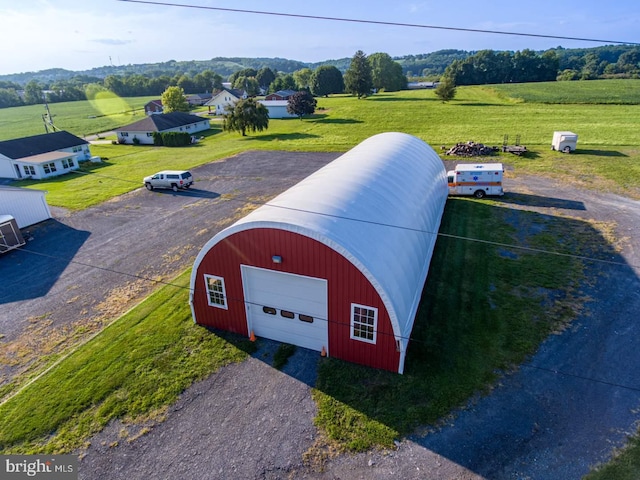 aerial view with a rural view