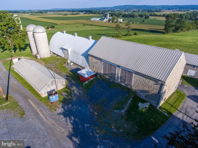 bird's eye view featuring a rural view