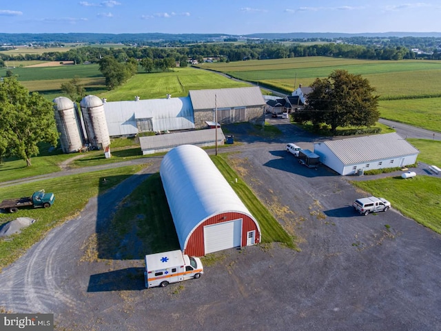 aerial view featuring a rural view