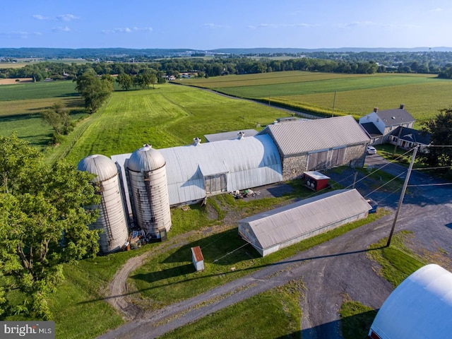 drone / aerial view featuring a rural view