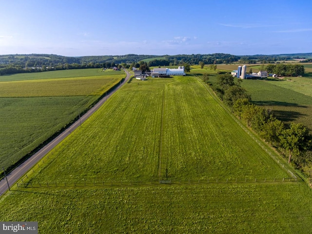 bird's eye view with a rural view