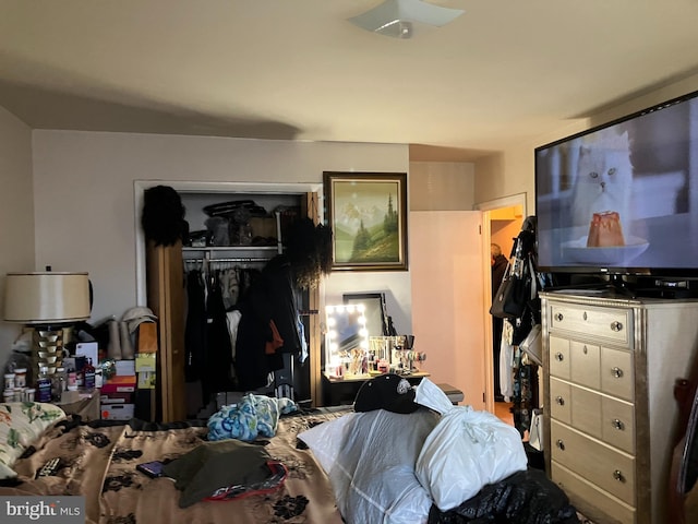 bedroom featuring a closet