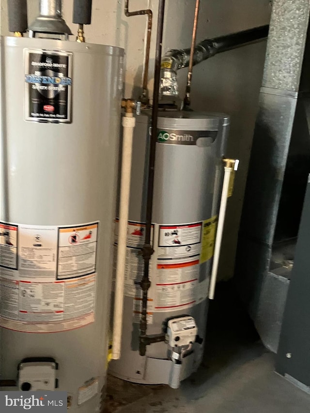 utility room with water heater