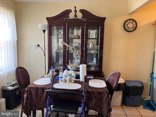 view of tiled dining room