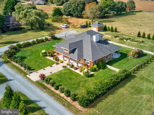 bird's eye view with a rural view