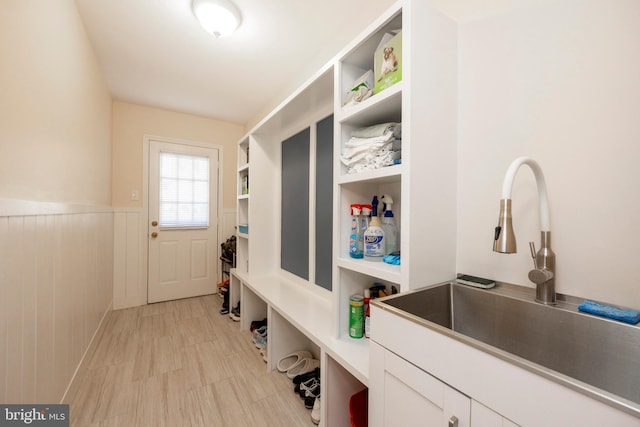 mudroom with sink