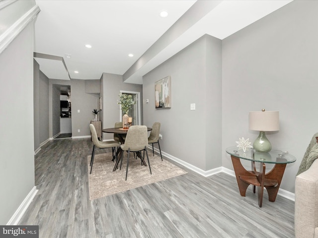 dining area featuring light hardwood / wood-style floors