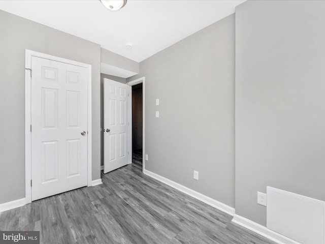 unfurnished bedroom featuring light hardwood / wood-style flooring