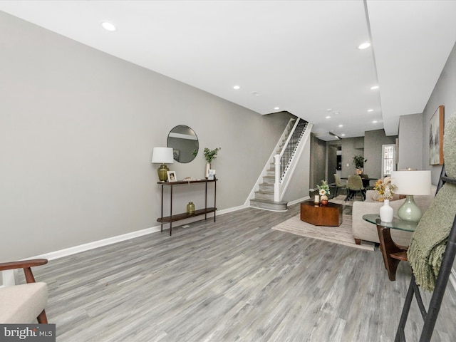 interior space featuring light wood-type flooring