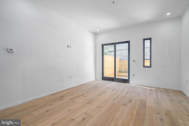 empty room featuring light wood-type flooring