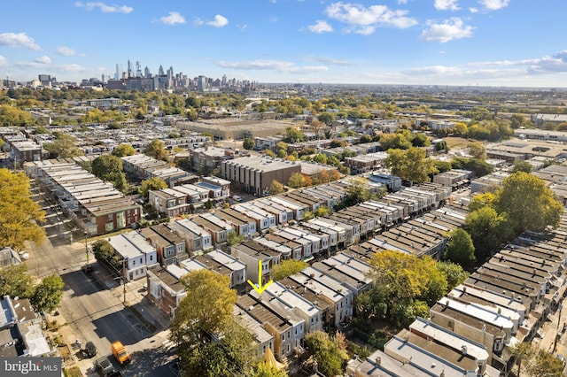 aerial view featuring a city view