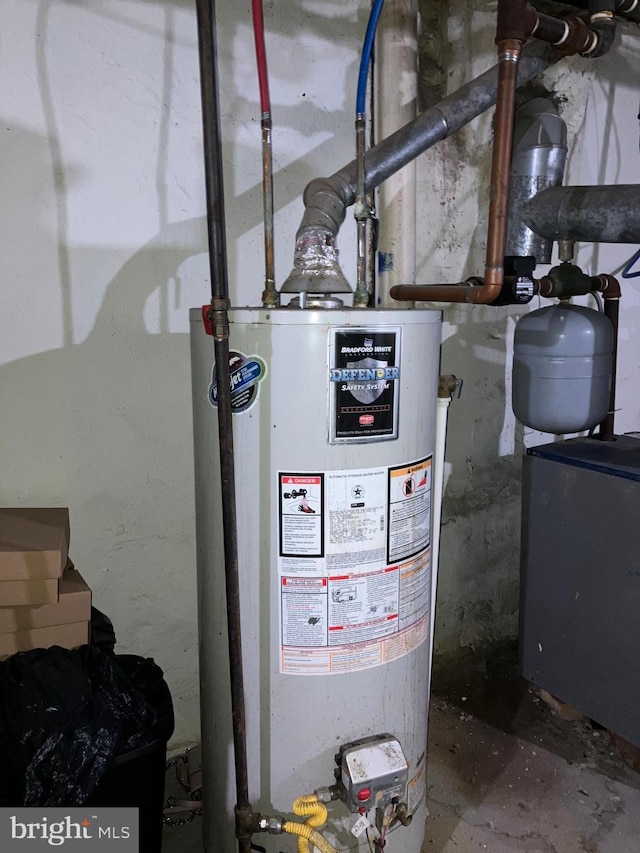 utility room with gas water heater