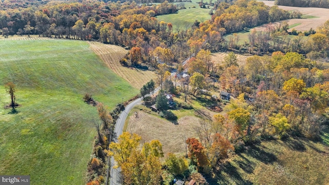 aerial view with a rural view