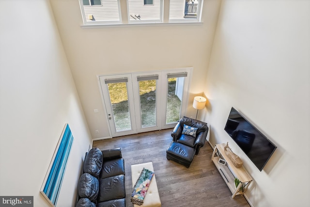 living room featuring hardwood / wood-style flooring