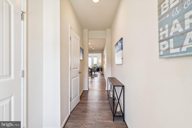 hall featuring dark hardwood / wood-style flooring