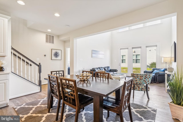 dining area featuring light hardwood / wood-style floors