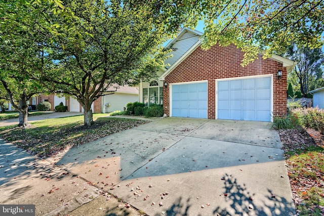 view of front property with a garage