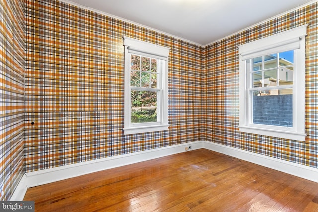 empty room featuring wood-type flooring